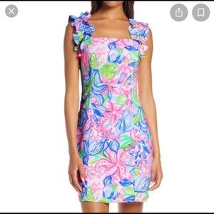 Lilly Pulitzer Steffi Stretch Shift Ruffle size 2